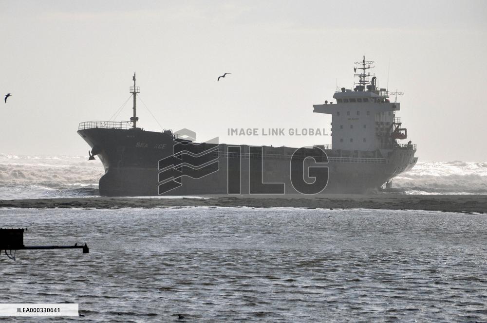 Panamanian freighter stranded in Fukushima