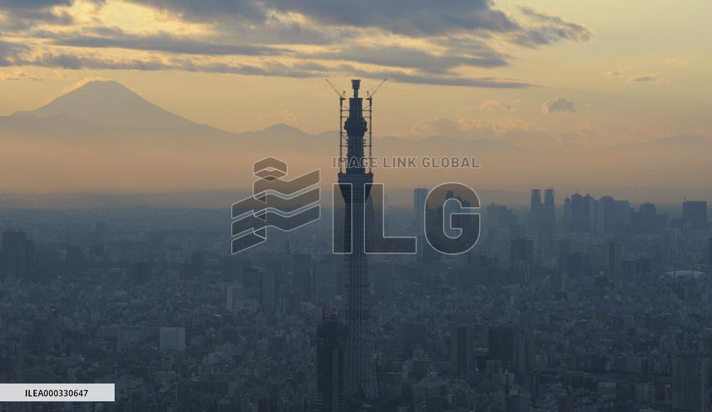 Tokyo Sky Tree tower on solstice day