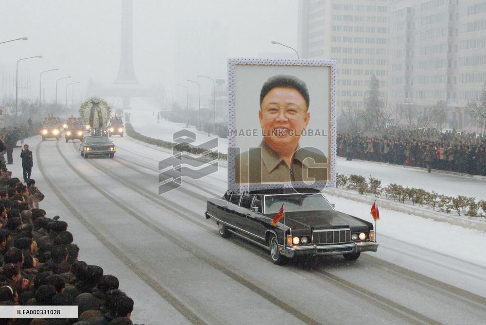 Funeral motorcade for Kim Jong Il