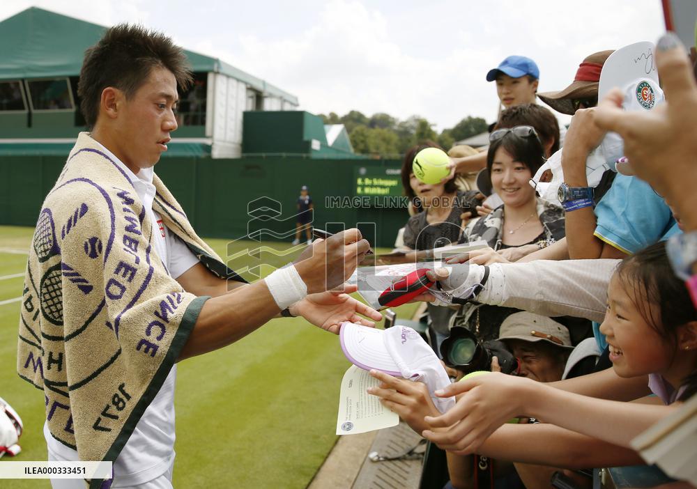 Japan's Nishikori at Wimbledon
