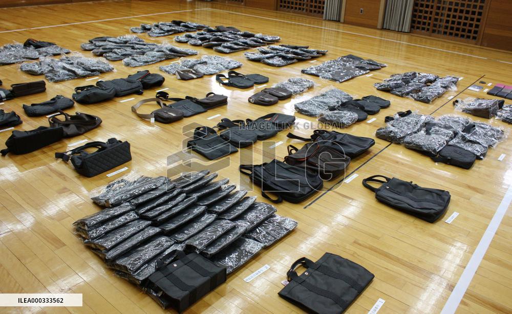 Confiscated fake designer brand goods in Osaka
