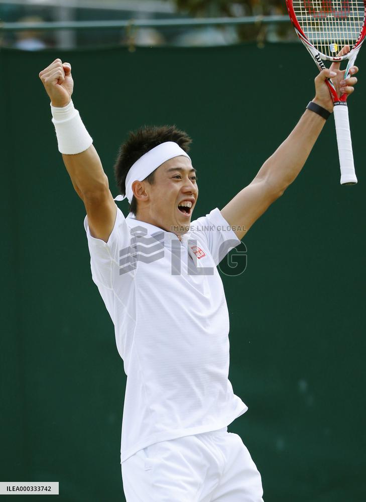 Nishikori through to career-best 4th round at Wimbledon