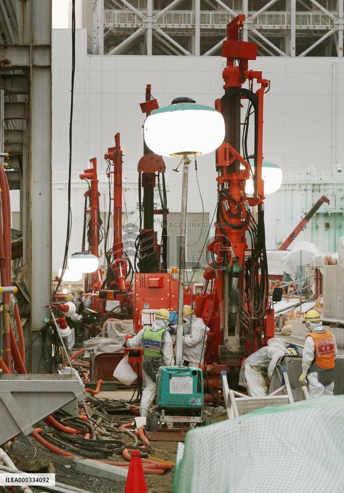 TEPCO shows installation work for underground ice wall