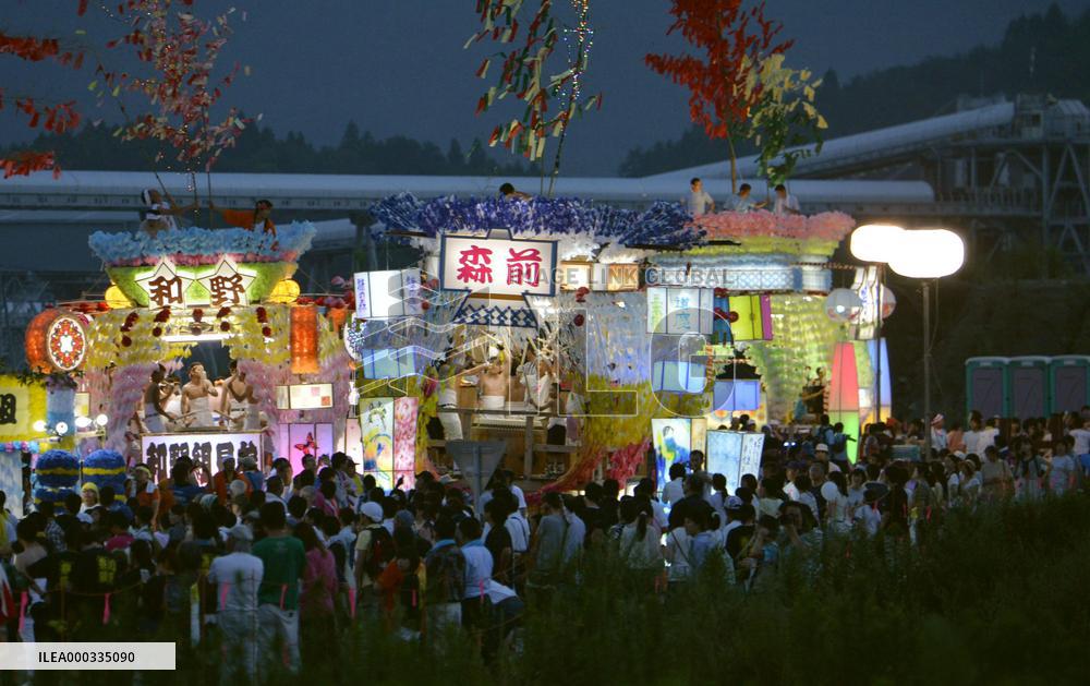 Floats drawn at festival in tsunami-hit north Japan region