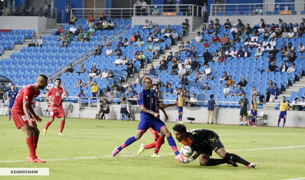 Japan-Kuwait Asian Games soccer match before sparse audience