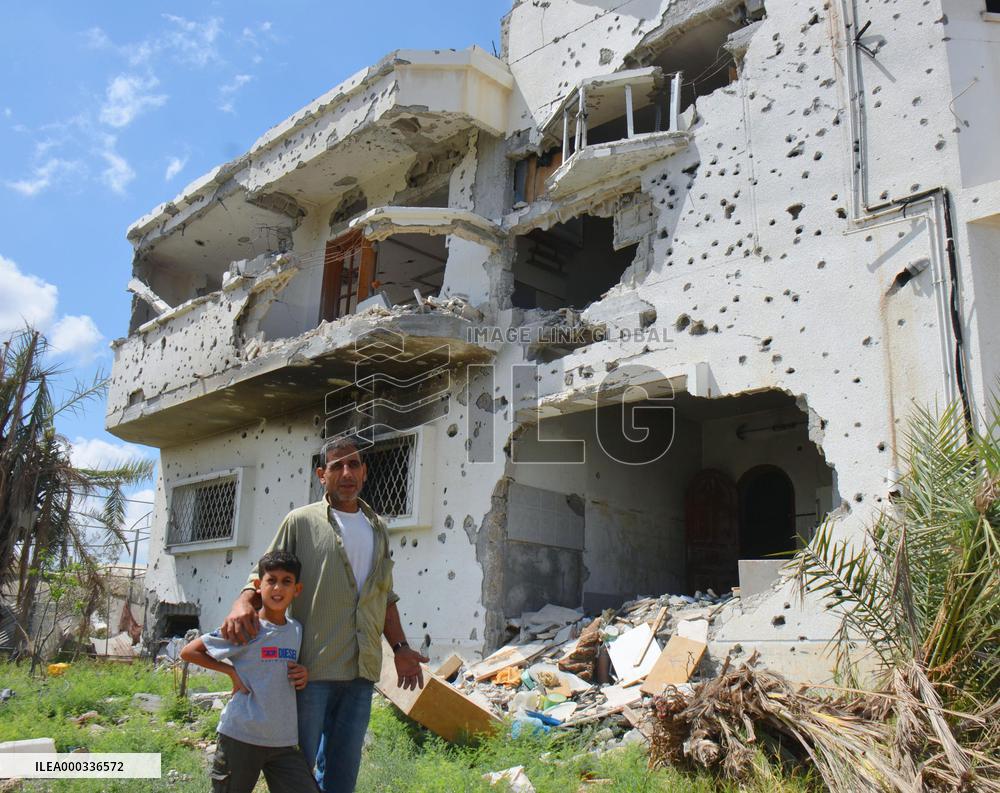 House in tatters in Gaza
