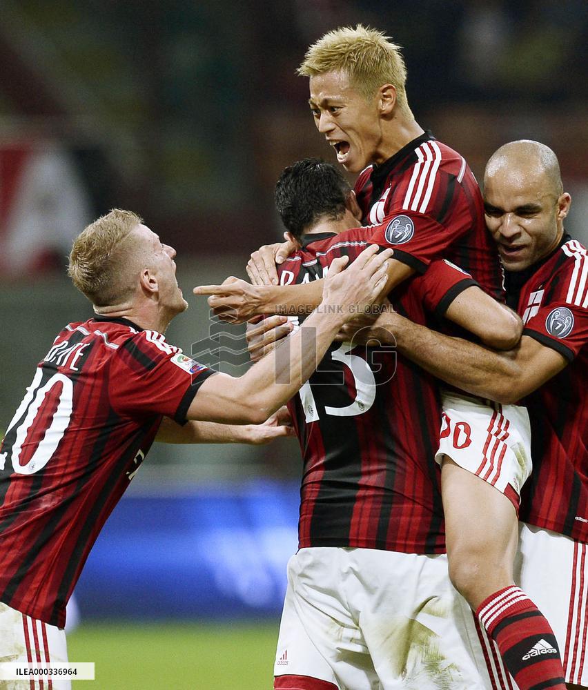 Honda nets 4th goal of season in Milan win