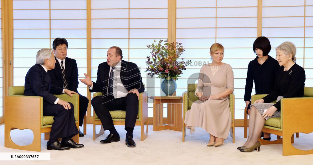 Georgian president meets Japan's imperial couple