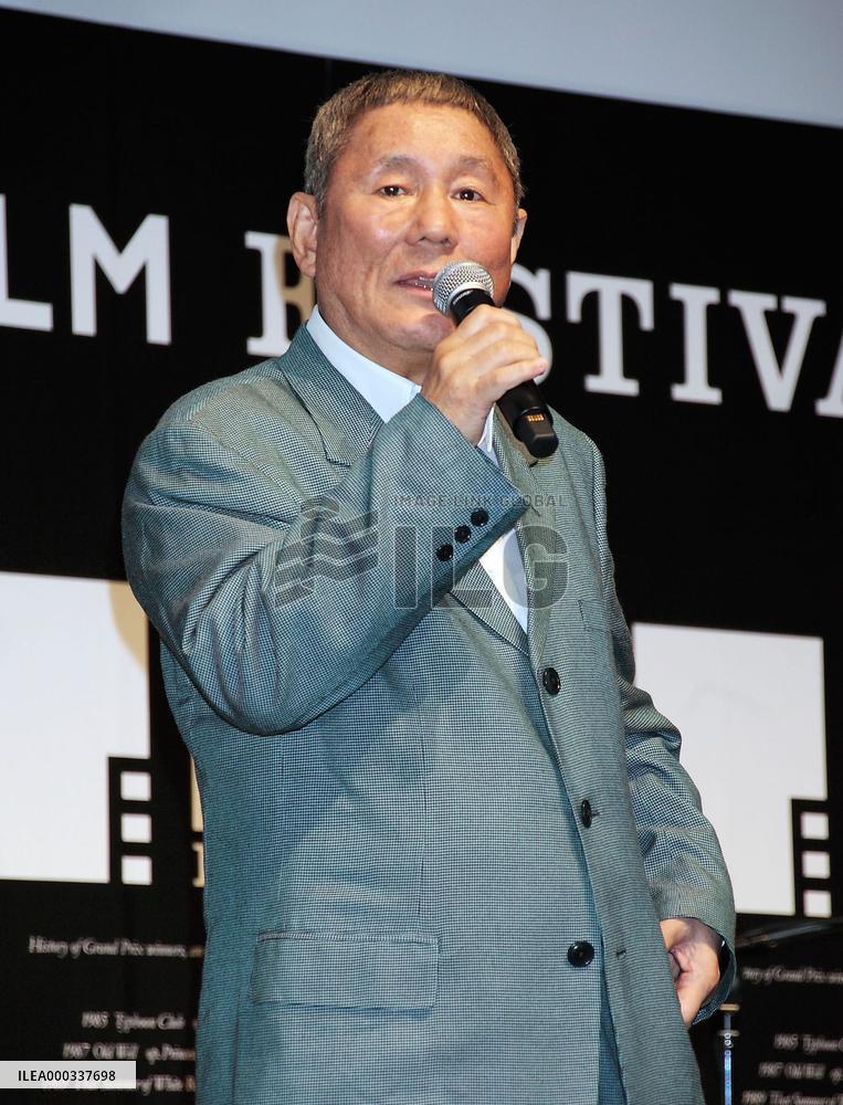 Film director Kitano gives pep talk at Tokyo movie festa