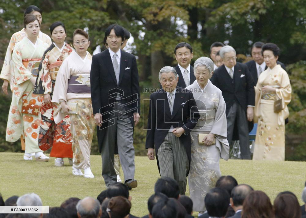 Emperor, empress host autumn garden party