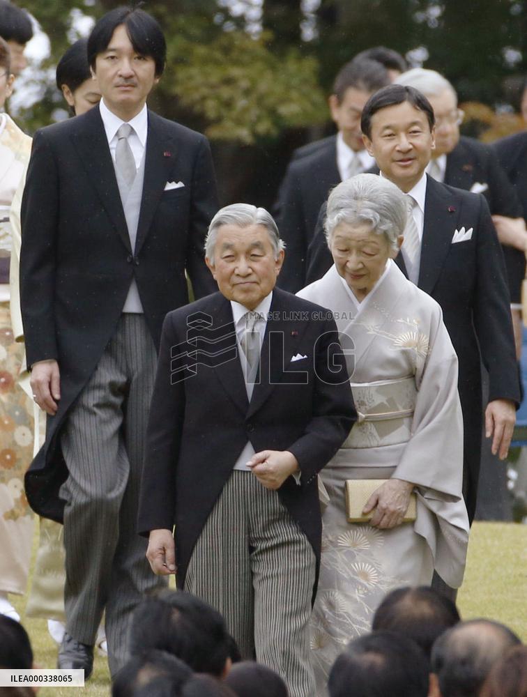 Emperor, empress host autumn garden party
