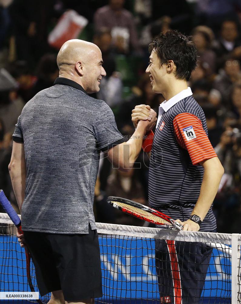 Nishikori faces Agassi in exhibition match