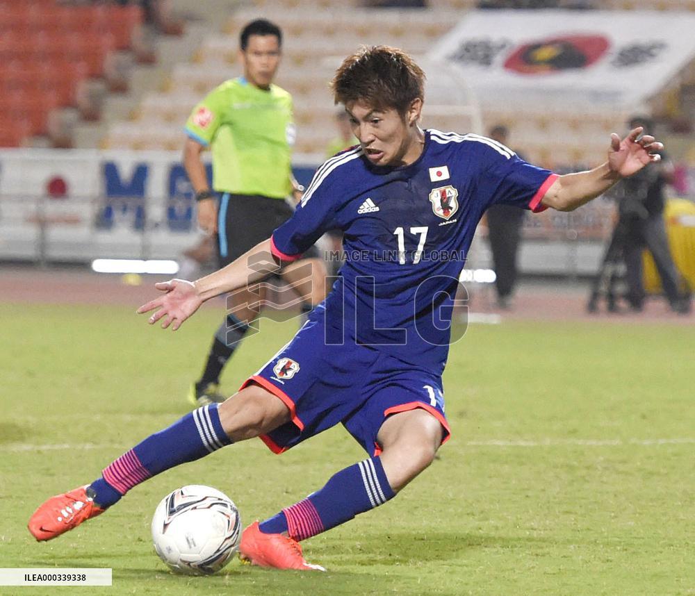 Toyokawa of Japan U21s scores in 2-0 win over Thailand