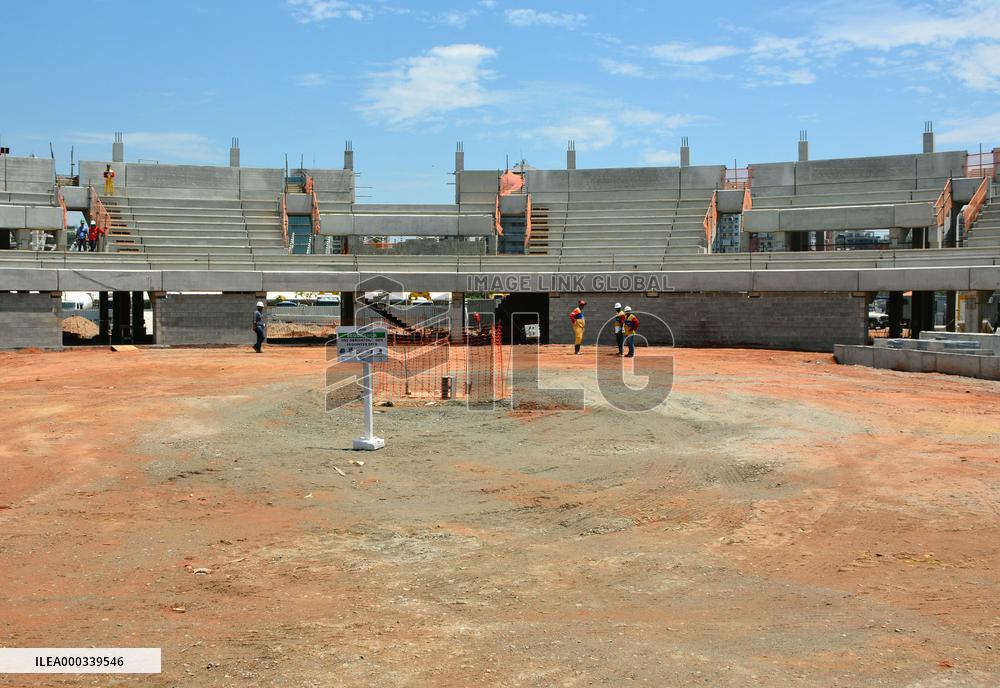Tennis courts under construction for '16 Olympics