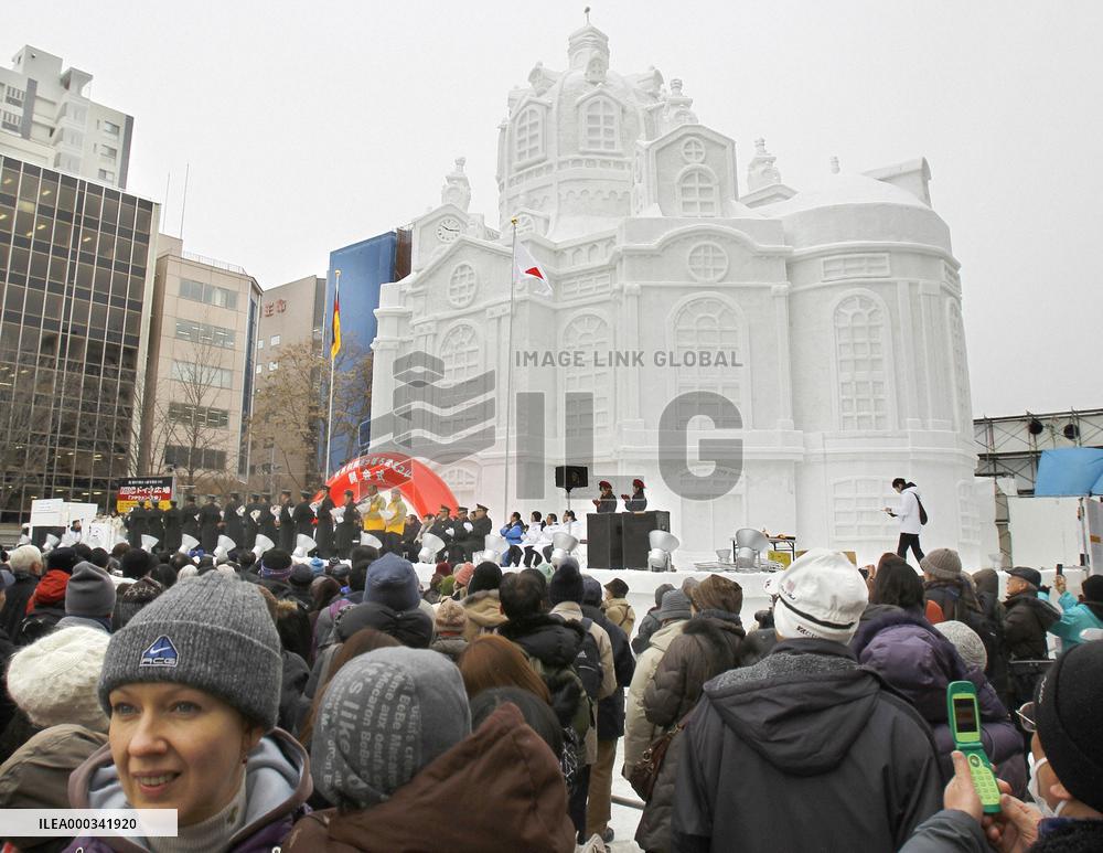 German church at Japan snow festival