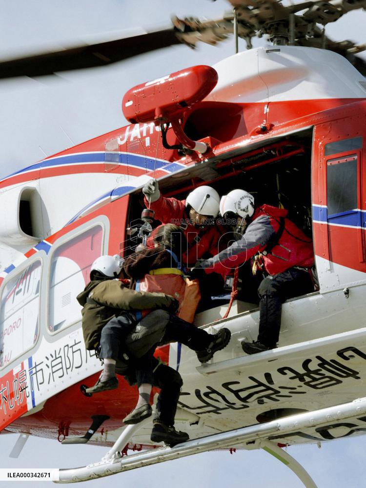 Rescue work after quake in Japan