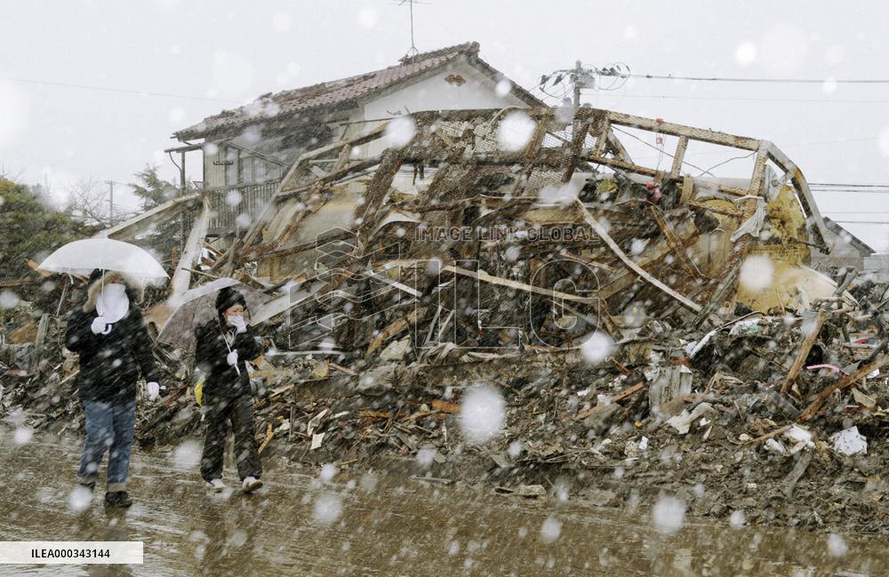 Midwinter weather in quake-hit area