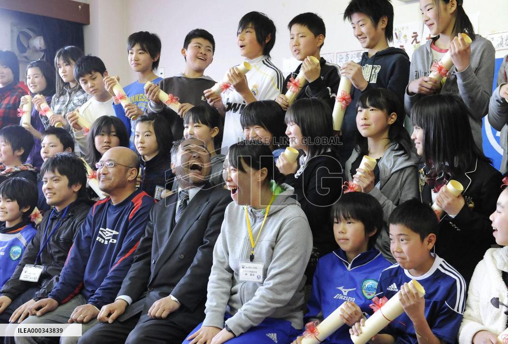 Graduation ceremony at tsunami-hit school