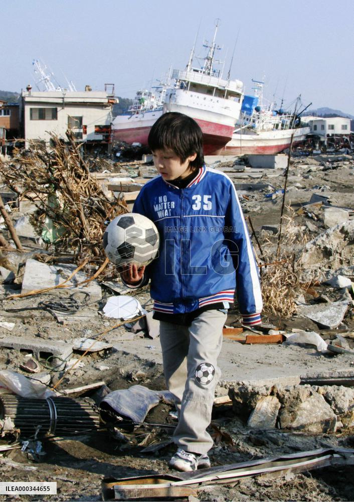 Boy after disaster