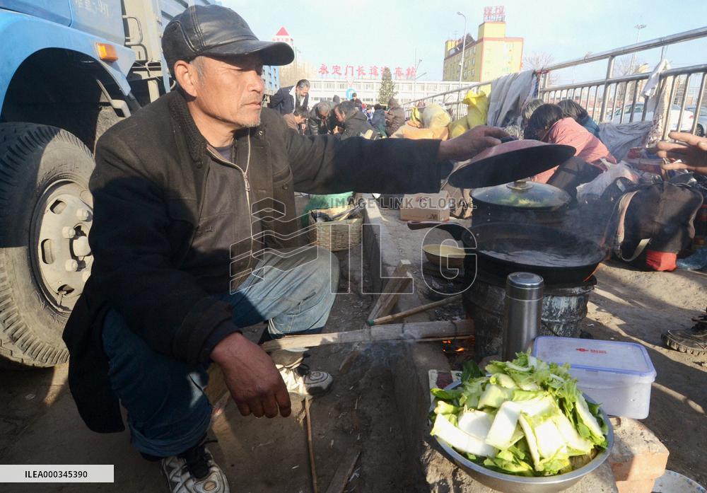 Chinese petitioner on Beijing street