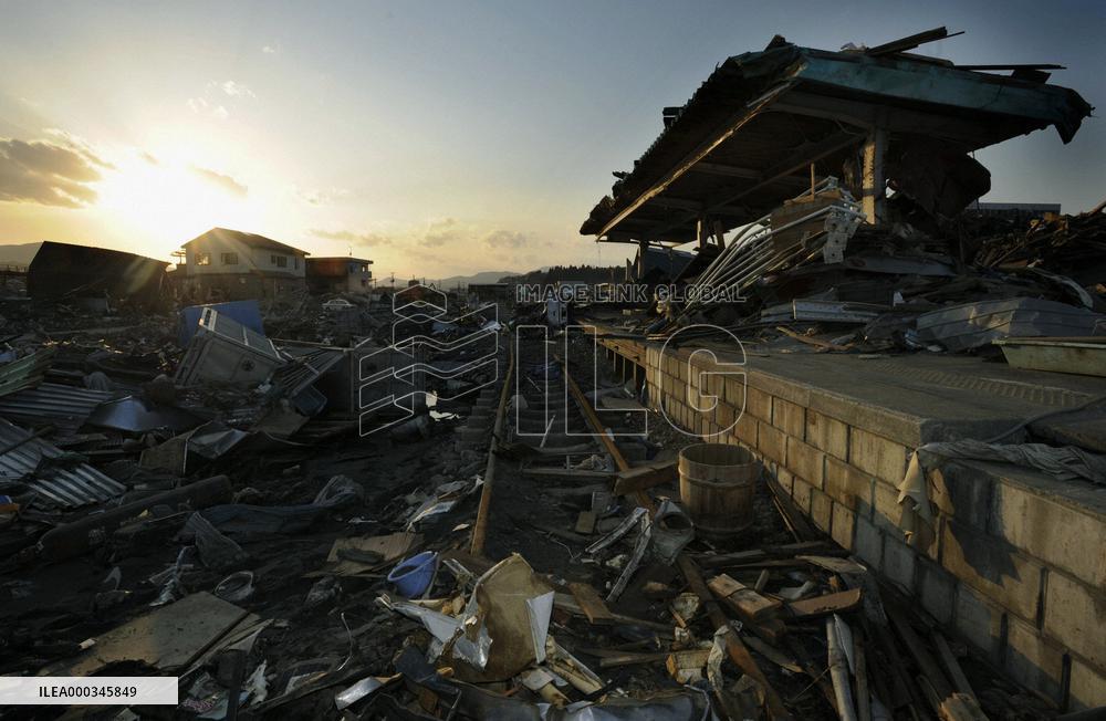 Tsunami-destroyed train station