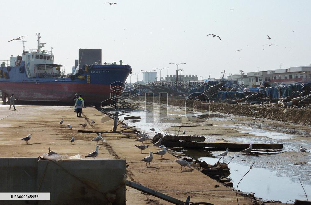Tsunami aftermath in Shichigahama