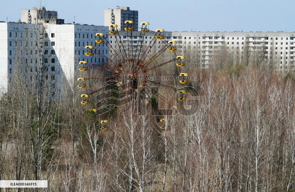 Deserted town near Chernobyl plant