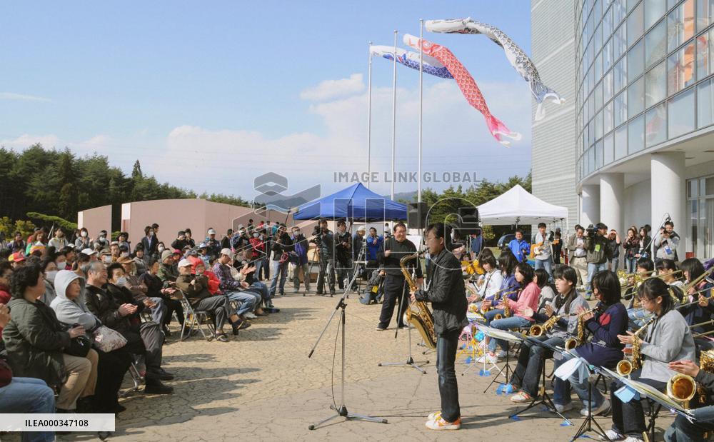 Jazz concert at evacuation center