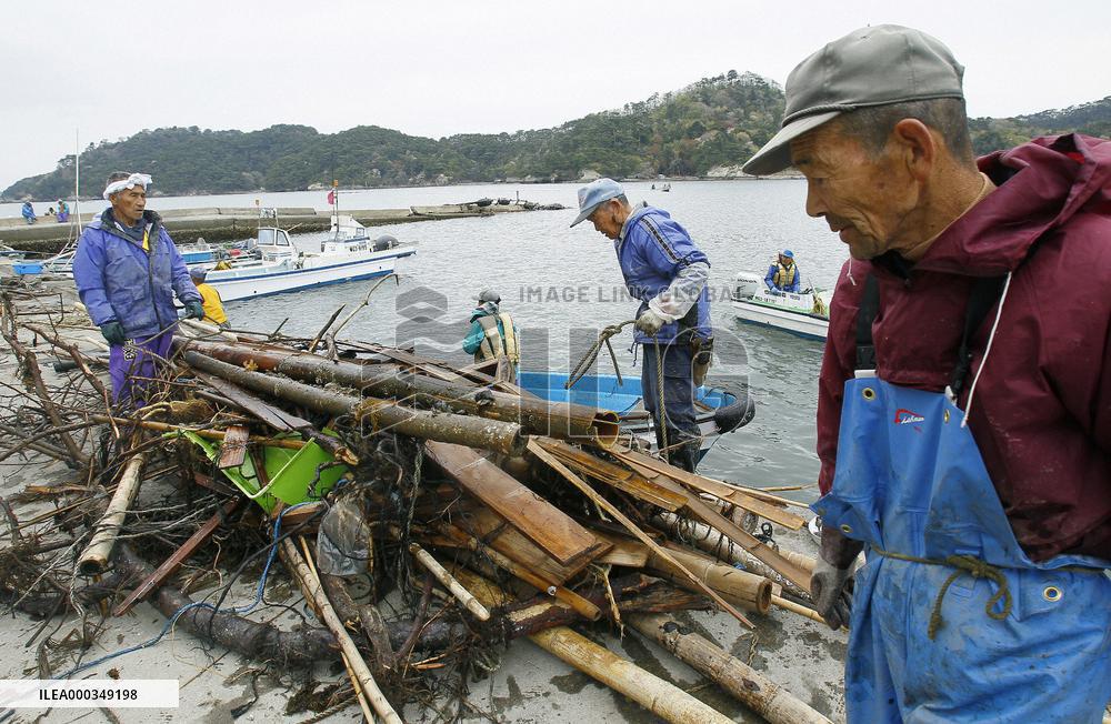 Tsunami damage to aquafarm industry