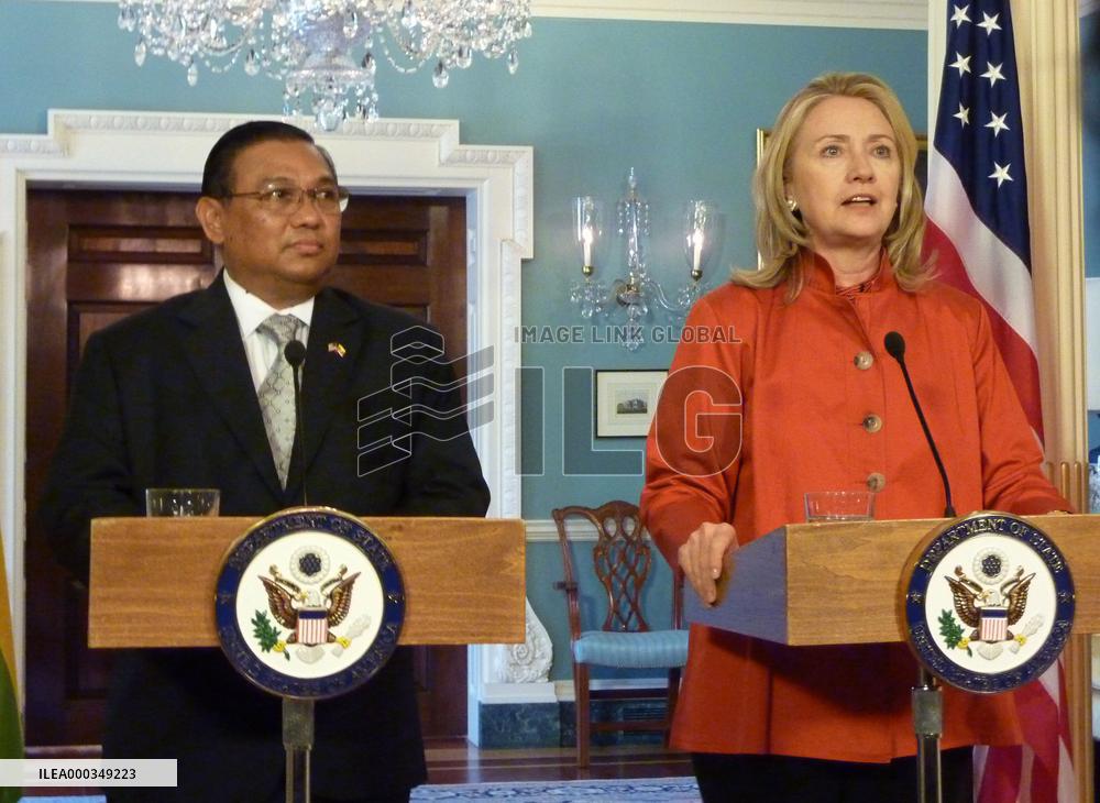 Myanmar foreign minister in Washington