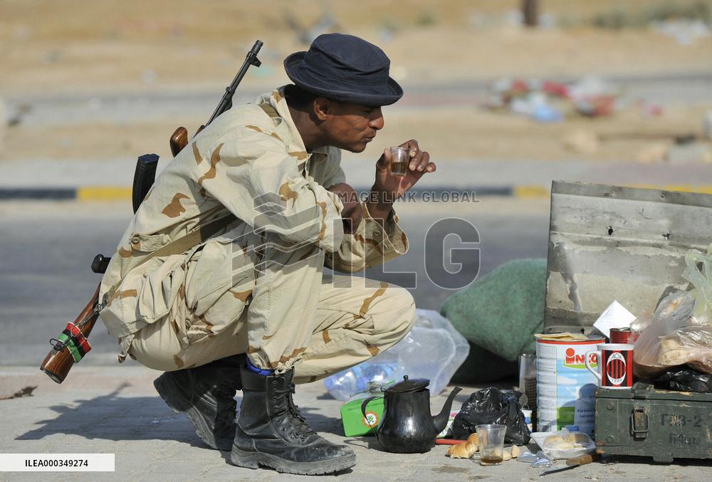 Libyan rebel fighter near Ajdabiya