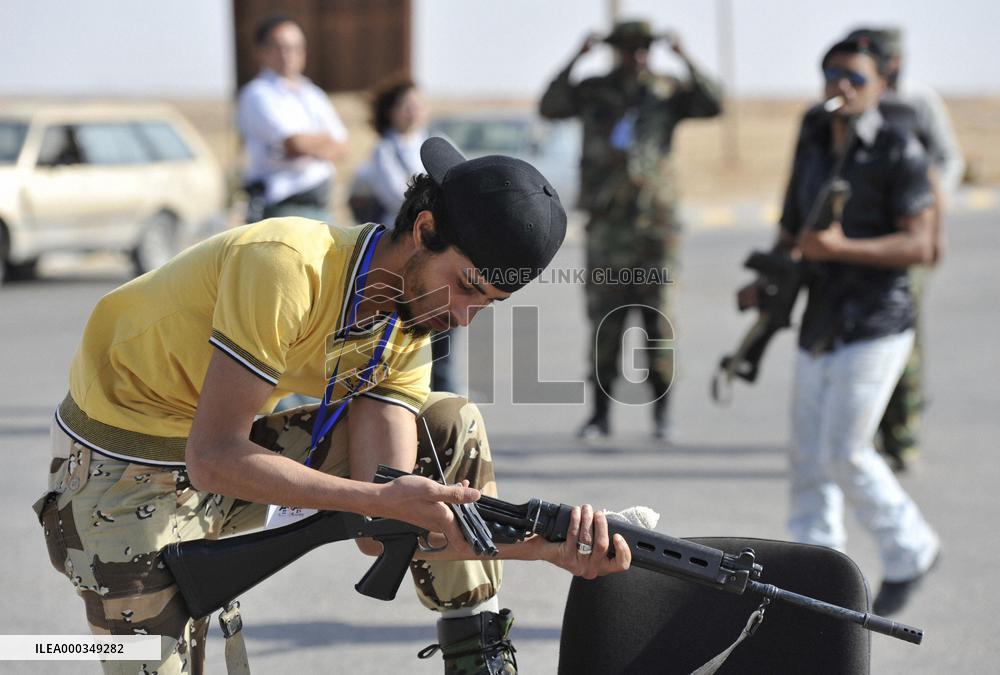 Libyan rebel fighter near Ajdabiya
