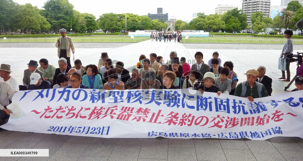 A-bomb survivors protest U.S. test