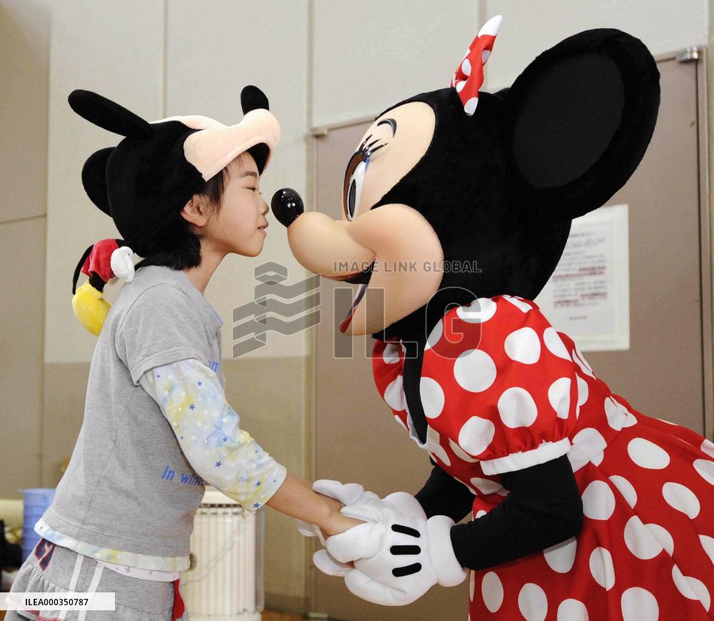 Disney characters console evacuees
