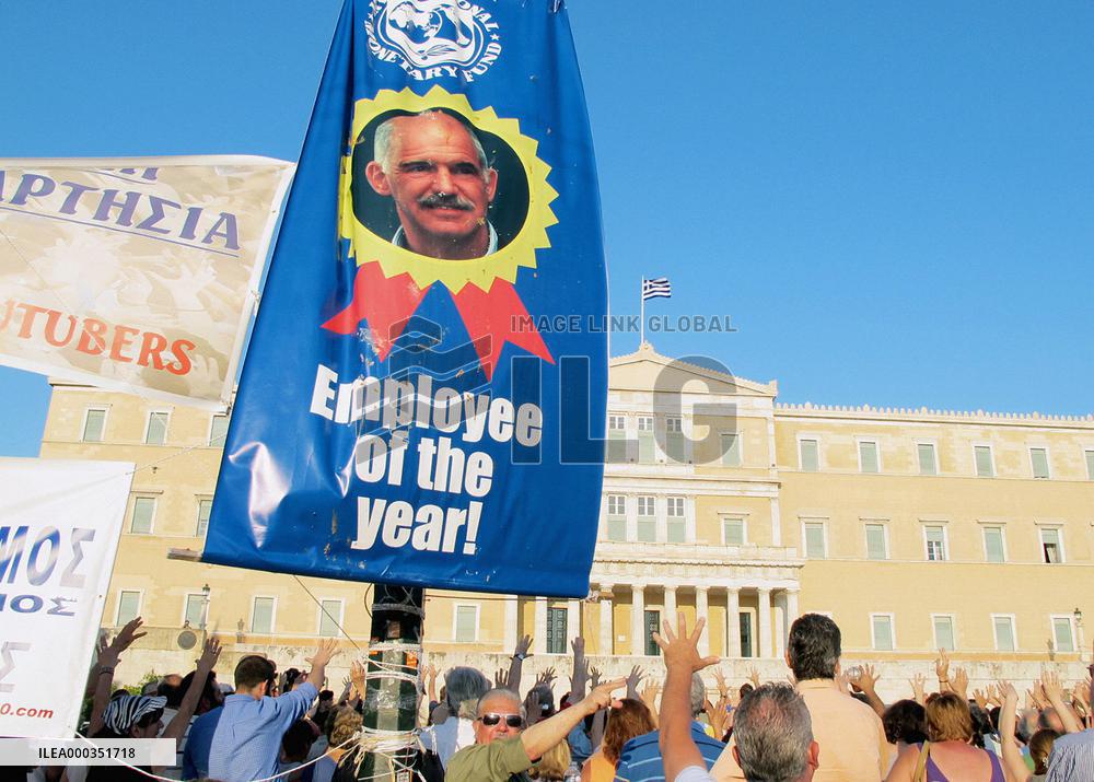 Demonstrators in Athens