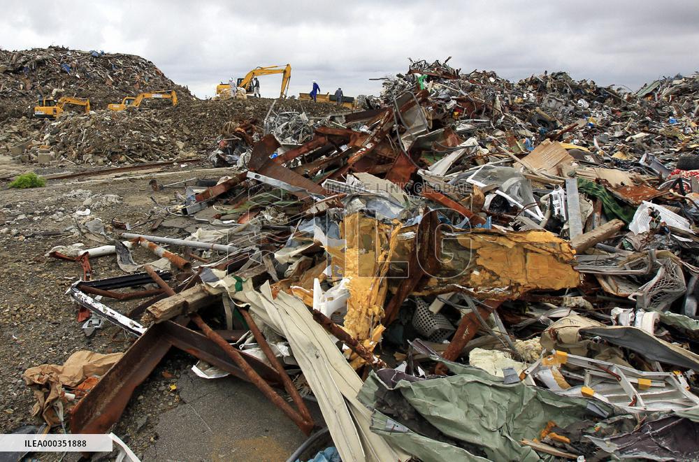 Debris around port in Natori
