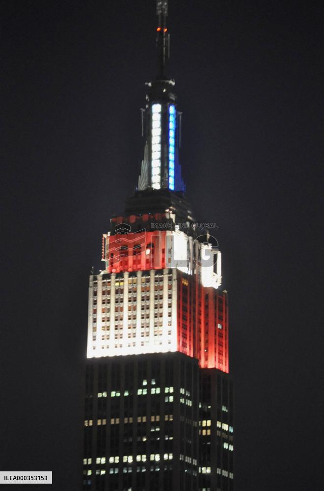 Empire State Building lit up