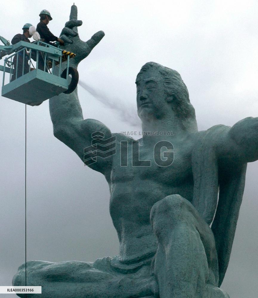 Nagasaki peace statue cleaned