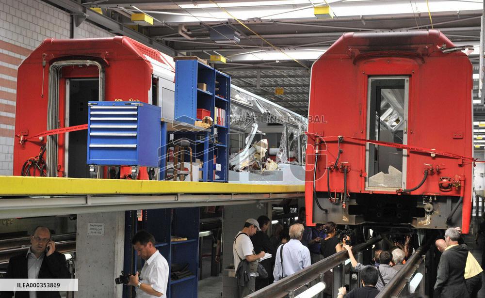 Swiss train shown to media after accident