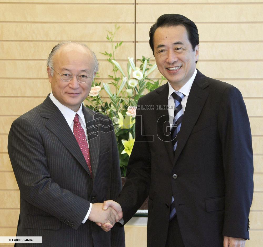 IAEA chief Amano meets with Japan PM Kan