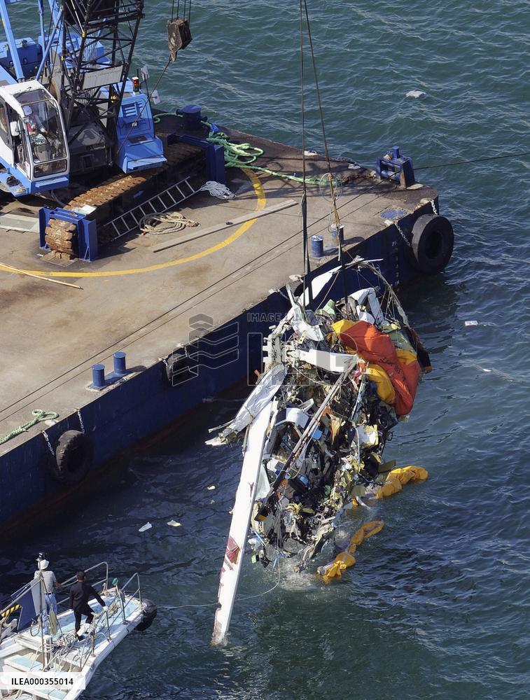Coast guard's copter retrieved from sea