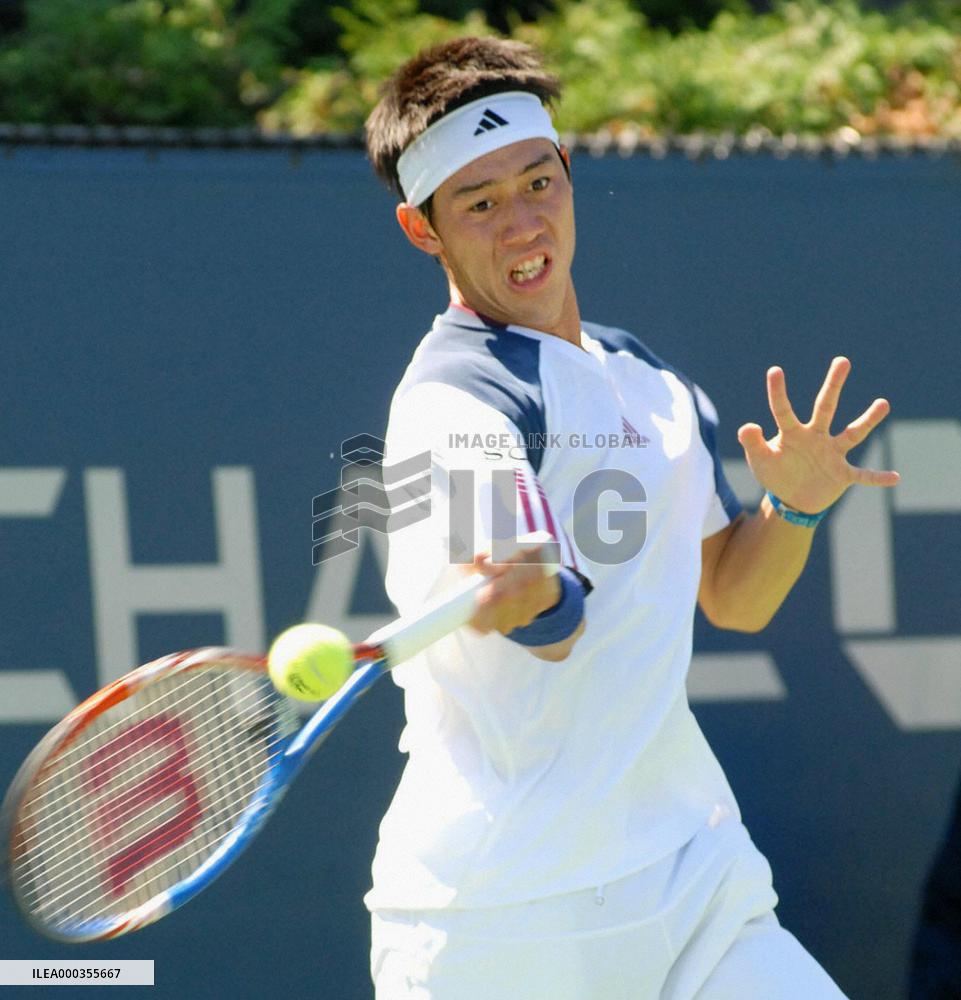 Japan's Nishikori advances to 2nd round at U.S. Open