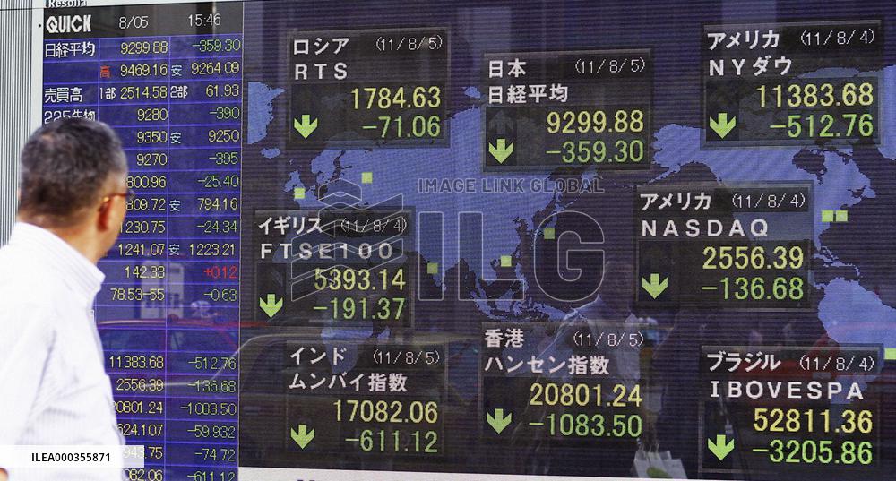 Tokyo stocks fall sharply