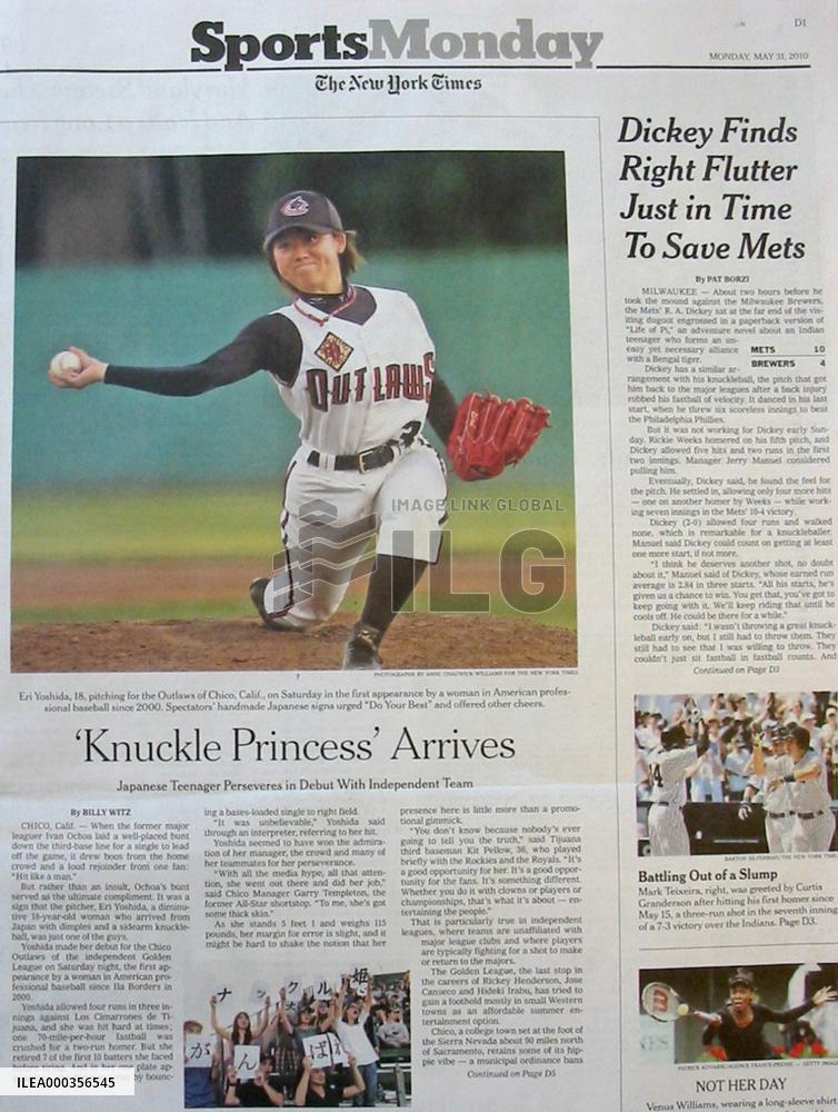 'Knuckle Princess' Yoshida draws U.S. media attention