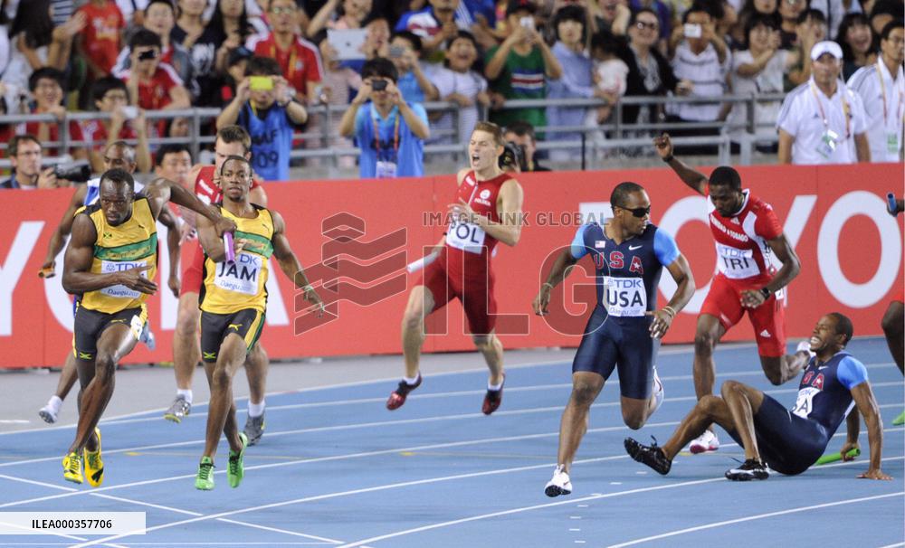 Jamaica wins 4x100 meter relay at worlds