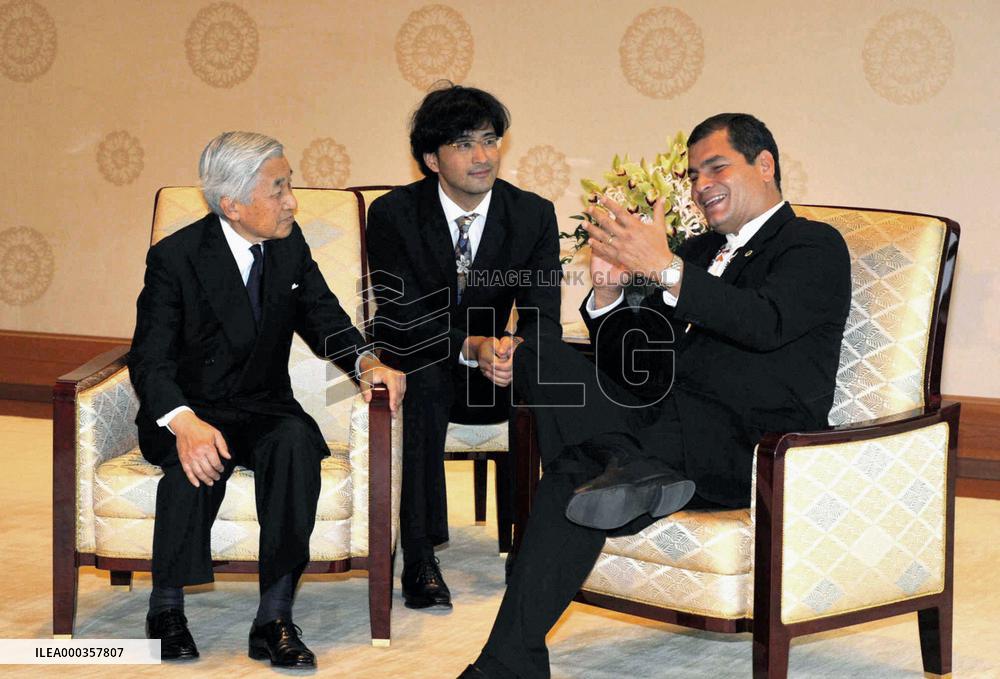 Ecuadorian Pres. Correa meets emperor