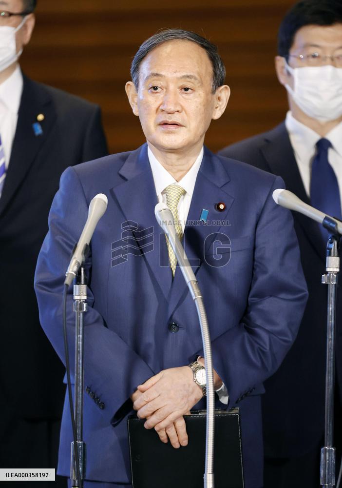 Japan PM Suga to depart for G-7 summit in Britain