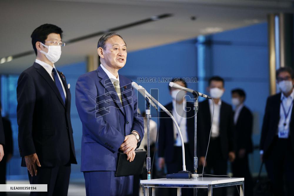 Japan PM Suga to depart for G-7 summit in Britain