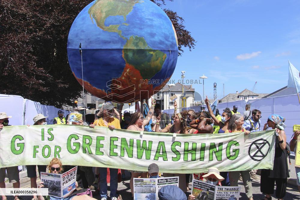 Climate change rally in Cornwall