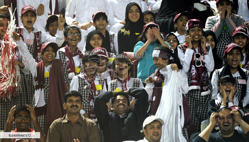 Soccer fans in Doha